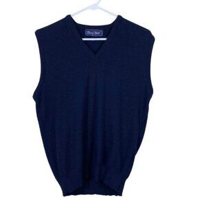 Vintage 50’s Troy Hill Men’s Dupont Orlon Sweater Vest in Navy Blue - Size Large
